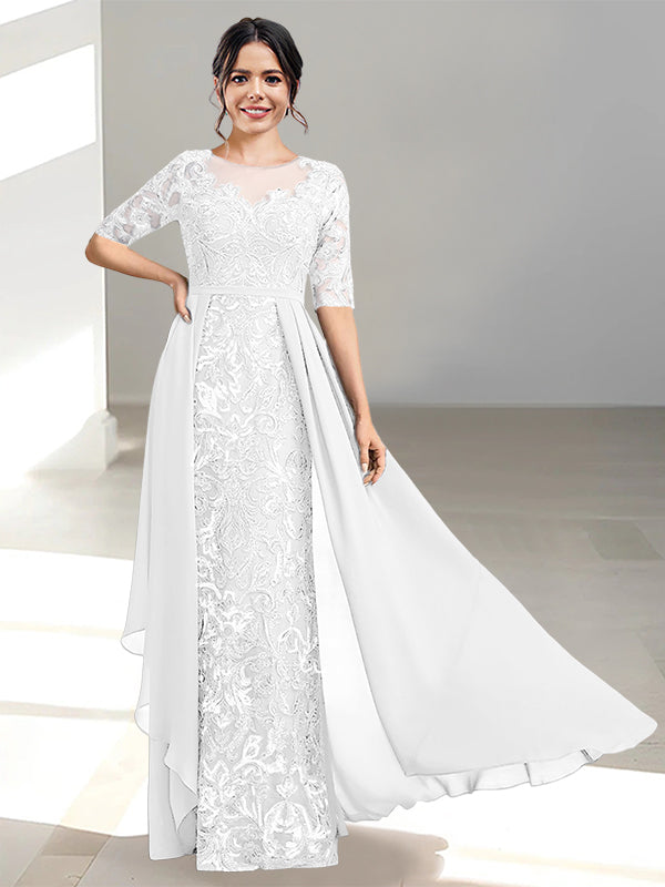 A-Line/Princess Scoop Floor-Length Mother Of The Bride Dresses BabaMila