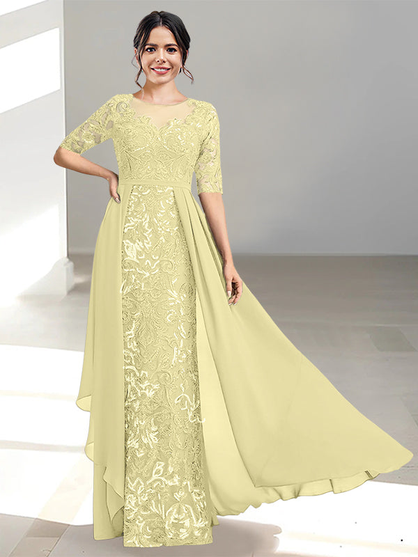 A-Line/Princess Scoop Floor-Length Mother Of The Bride Dresses BabaMila