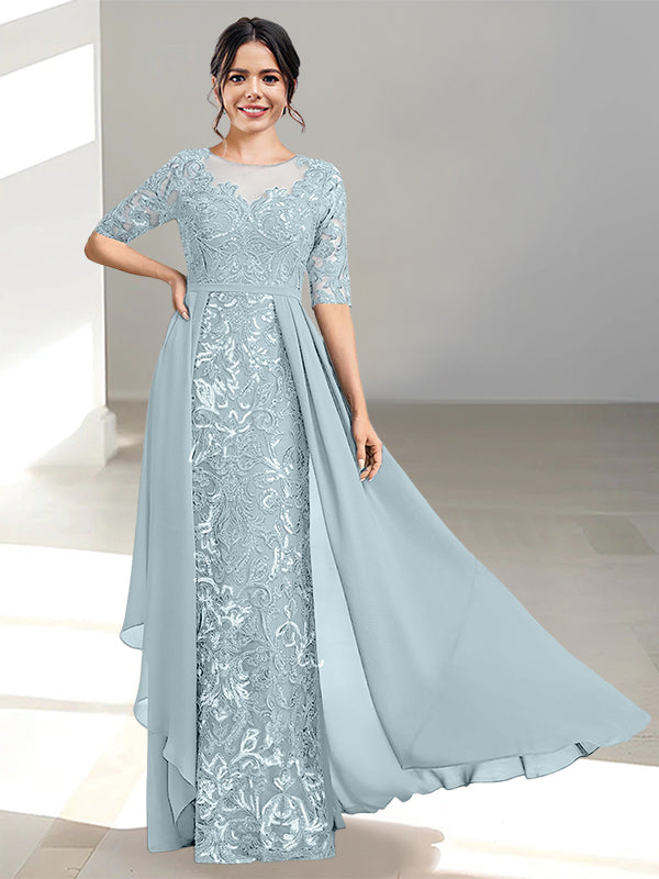 A-Line/Princess Scoop Floor-Length Mother Of The Bride Dresses BabaMila