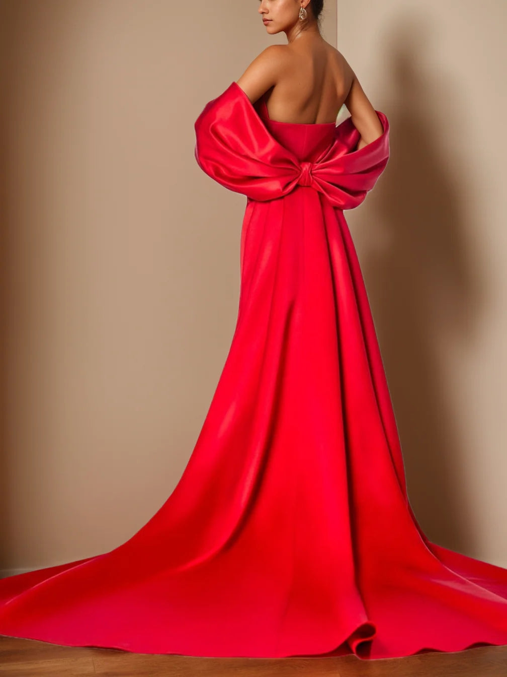 Trumpet/Mermaid Evening Dresses Strapless Sleeveless Floor-Length Unique with Split Side & Ruffles BabaMila