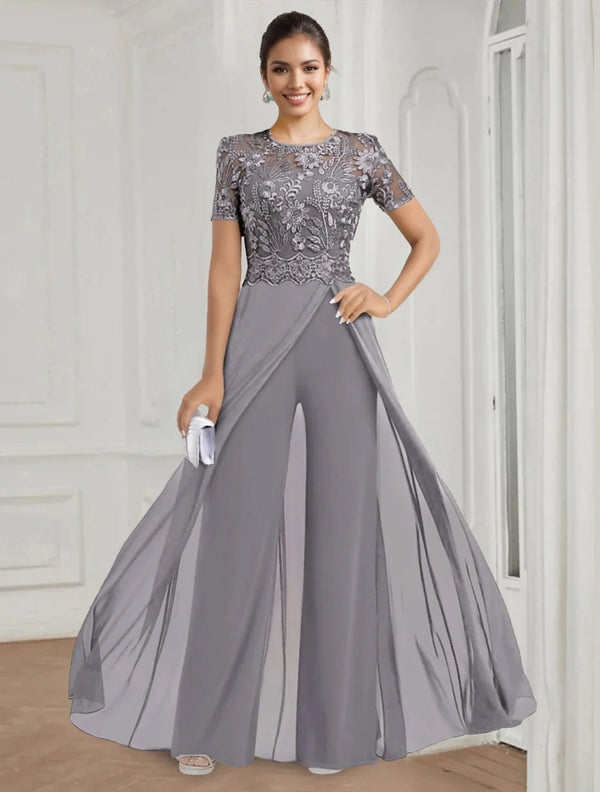A-Line/Princess One-Shoulder 3/4 Length Sleeves Floor-Length Mother Of The Bride Dresses BabaMila