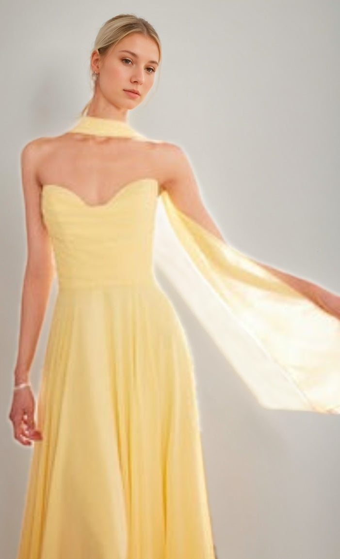 A-Line/Princess Strapless Sweetheart Backless Floor-Length Prom Dresses with Ribbon/Lace-up BabaMila