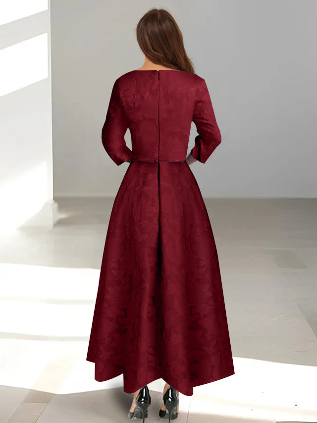 Sheath/Column Long Sleeves V-Neck Mother Of The Bride Dresses With Bow(S) BabaMila