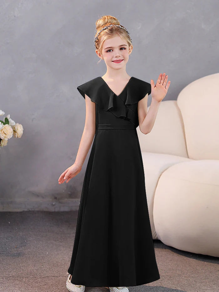 Girls Dresses Chiffon Floor-Length Junior Bridesmaid Dress Jr Dresses Girls Gidiondress