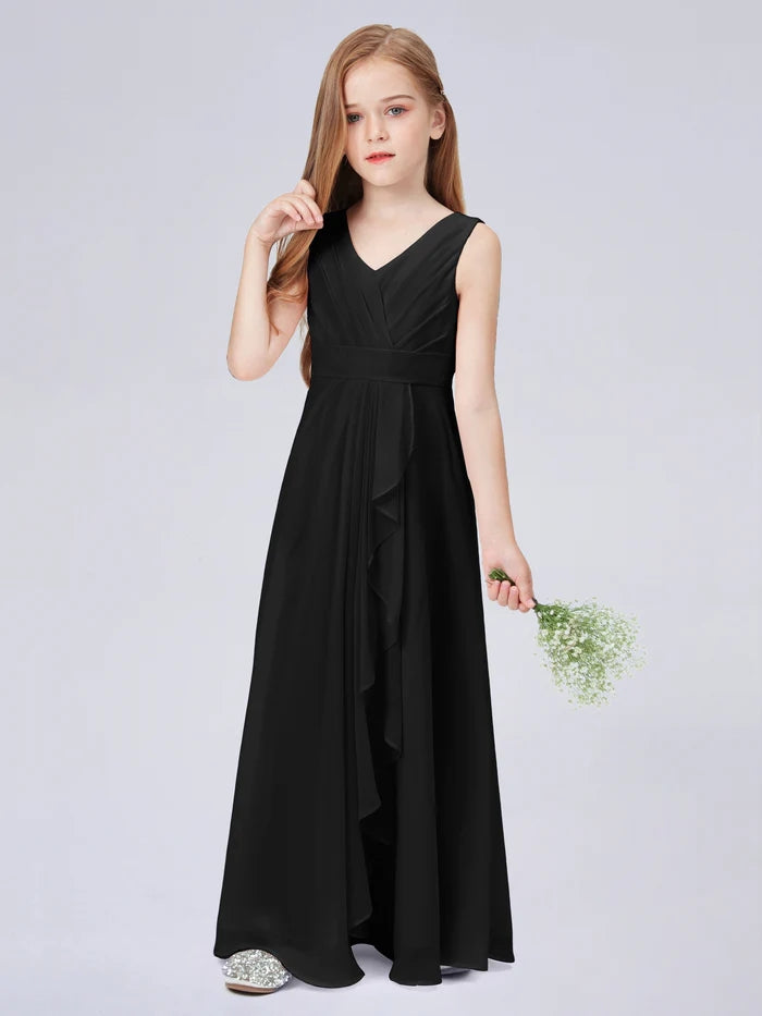 Chiffon Junior Bridesmaid Dress For Children Pageant Wedding Festivity Celebration Pageant Birthday Evening Party Ball Girls Gidiondress