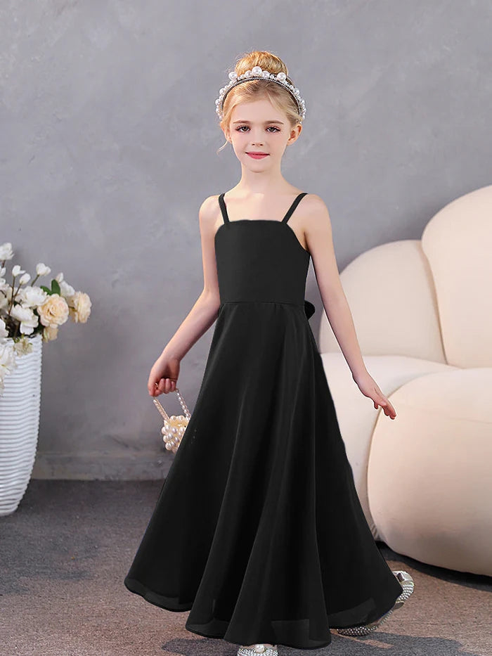 Girls Dresses Simple Chiffon Floor-Length Junior Bridesmaid Dresses Girls Gidiondress