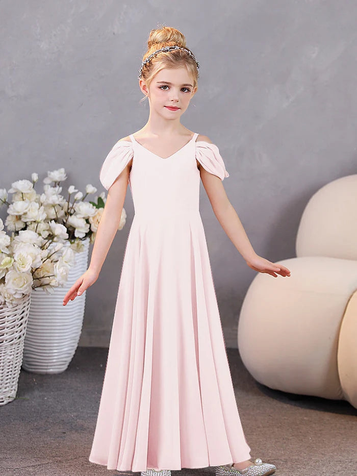 Girls Birthday Dresses Chiffon Floor-Length Junior Bridesmaid Dress/Party Dresses Girls Gidiondress