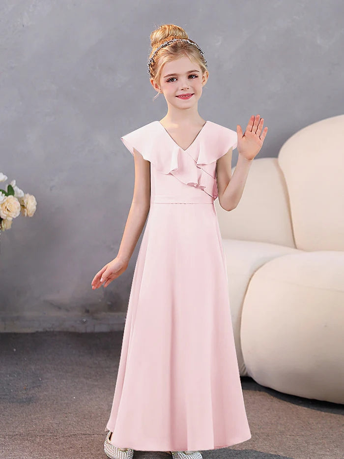Girls Dresses Chiffon Floor-Length Junior Bridesmaid Dress Jr Dresses Girls Gidiondress
