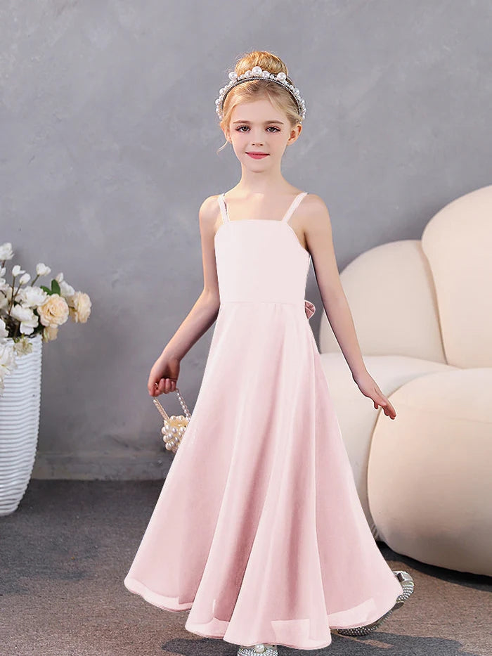 Girls Dresses Simple Chiffon Floor-Length Junior Bridesmaid Dresses Girls Gidiondress