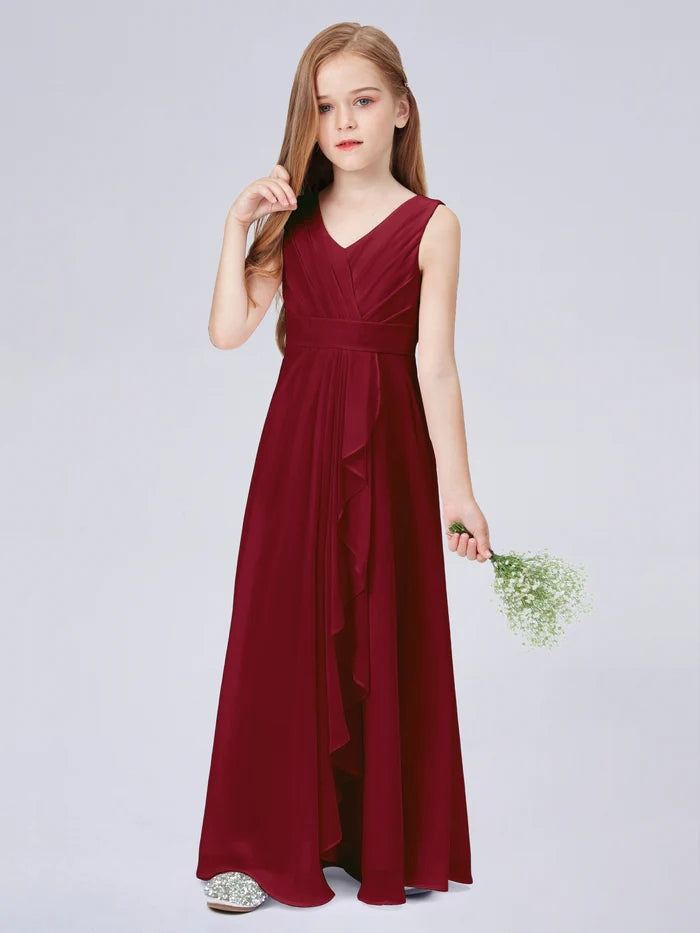 Chiffon Junior Bridesmaid Dress For Children Pageant Wedding Festivity Celebration Pageant Birthday Evening Party Ball Girls Gidiondress