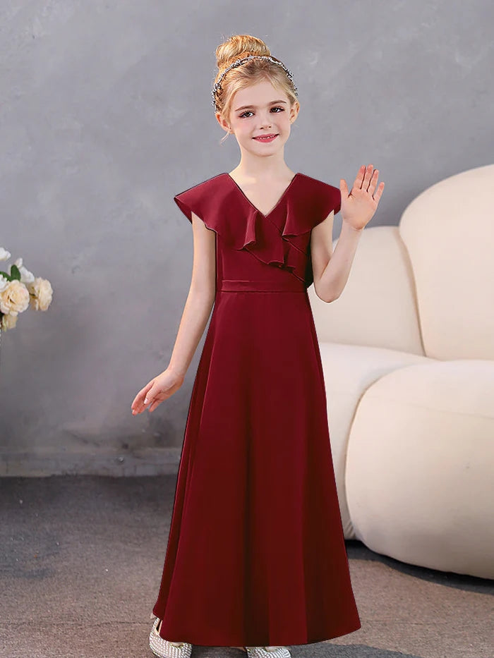 Girls Dresses Chiffon Floor-Length Junior Bridesmaid Dress Jr Dresses Girls Gidiondress