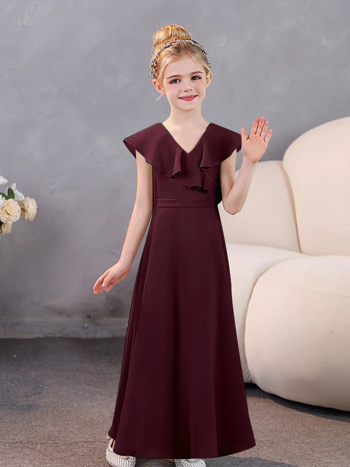 Girls Dresses Chiffon Floor-Length Junior Bridesmaid Dress Jr Dresses Girls Gidiondress