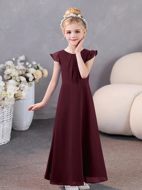 Girls Dresses Junior Bridesmaid Dress Chiffon Floor-Length Party Dresses Girls Gidiondress