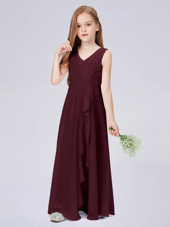 Chiffon Junior Bridesmaid Dress For Children Pageant Wedding Festivity Celebration Pageant Birthday Evening Party Ball Girls Gidiondress