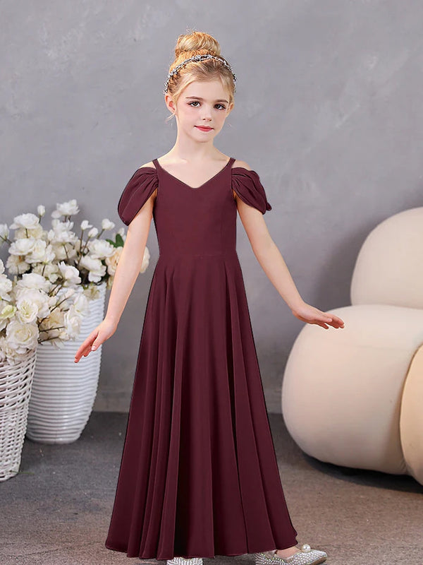 Girls Birthday Dresses Chiffon Floor-Length Junior Bridesmaid Dress/Party Dresses Girls Gidiondress