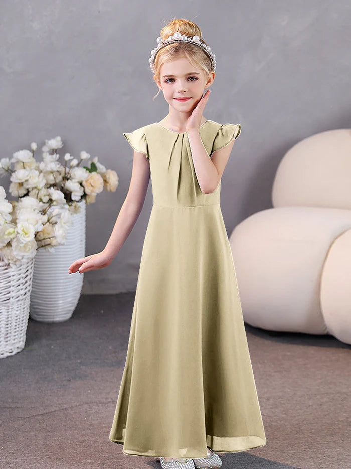 Girls Dresses Junior Bridesmaid Dress Chiffon Floor-Length Party Dresses Girls Gidiondress