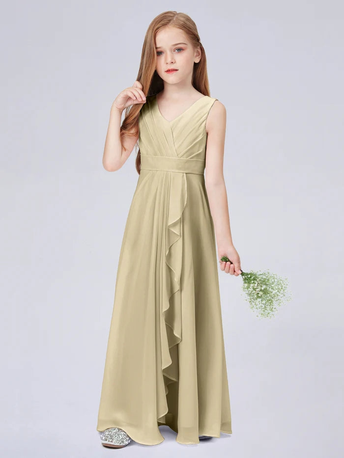 Chiffon Junior Bridesmaid Dress For Children Pageant Wedding Festivity Celebration Pageant Birthday Evening Party Ball Girls Gidiondress