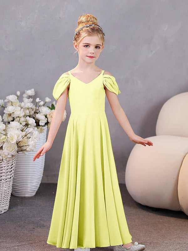 Girls Birthday Dresses Chiffon Floor-Length Junior Bridesmaid Dress/Party Dresses Girls Gidiondress Daffodil 12M
