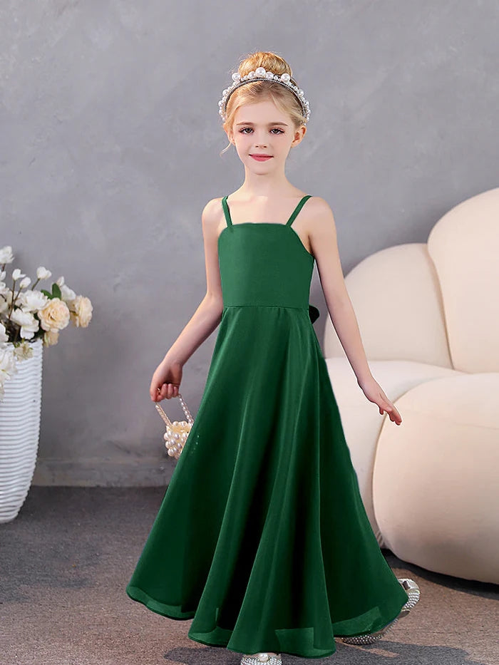 Girls Dresses Simple Chiffon Floor-Length Junior Bridesmaid Dresses Girls Gidiondress