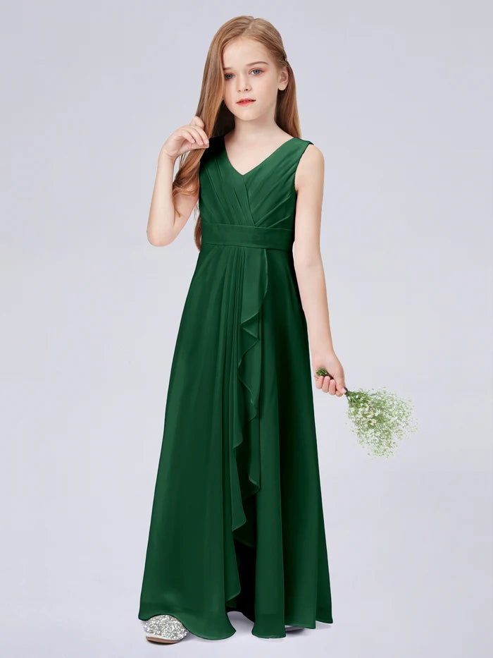 Chiffon Junior Bridesmaid Dress For Children Pageant Wedding Festivity Celebration Pageant Birthday Evening Party Ball Girls Gidiondress