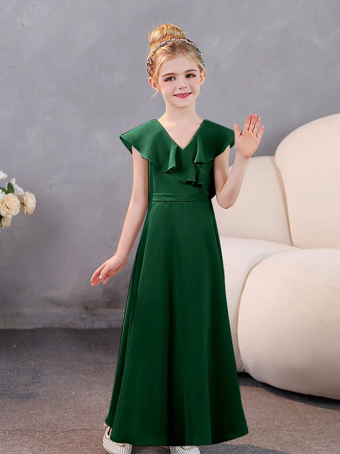 Girls Dresses Chiffon Floor-Length Junior Bridesmaid Dress Jr Dresses Girls Gidiondress