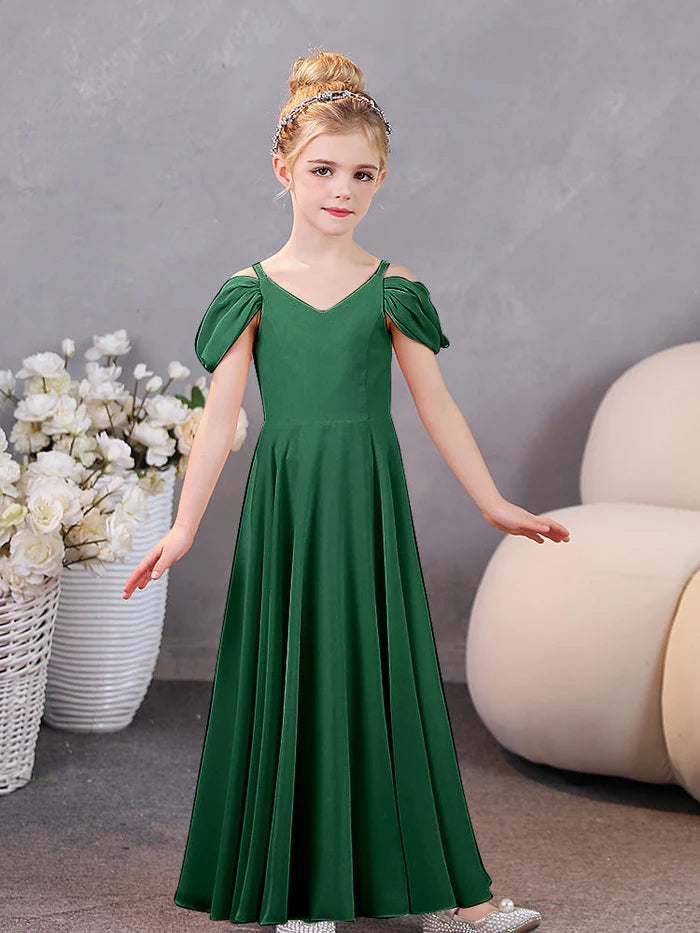 Girls Birthday Dresses Chiffon Floor-Length Junior Bridesmaid Dress/Party Dresses Girls Gidiondress
