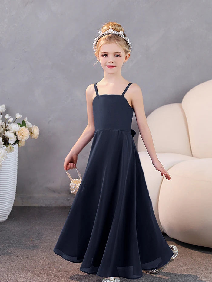 Girls Dresses Simple Chiffon Floor-Length Junior Bridesmaid Dresses Girls Gidiondress