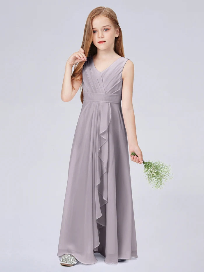 Chiffon Junior Bridesmaid Dress For Children Pageant Wedding Festivity Celebration Pageant Birthday Evening Party Ball Girls Gidiondress