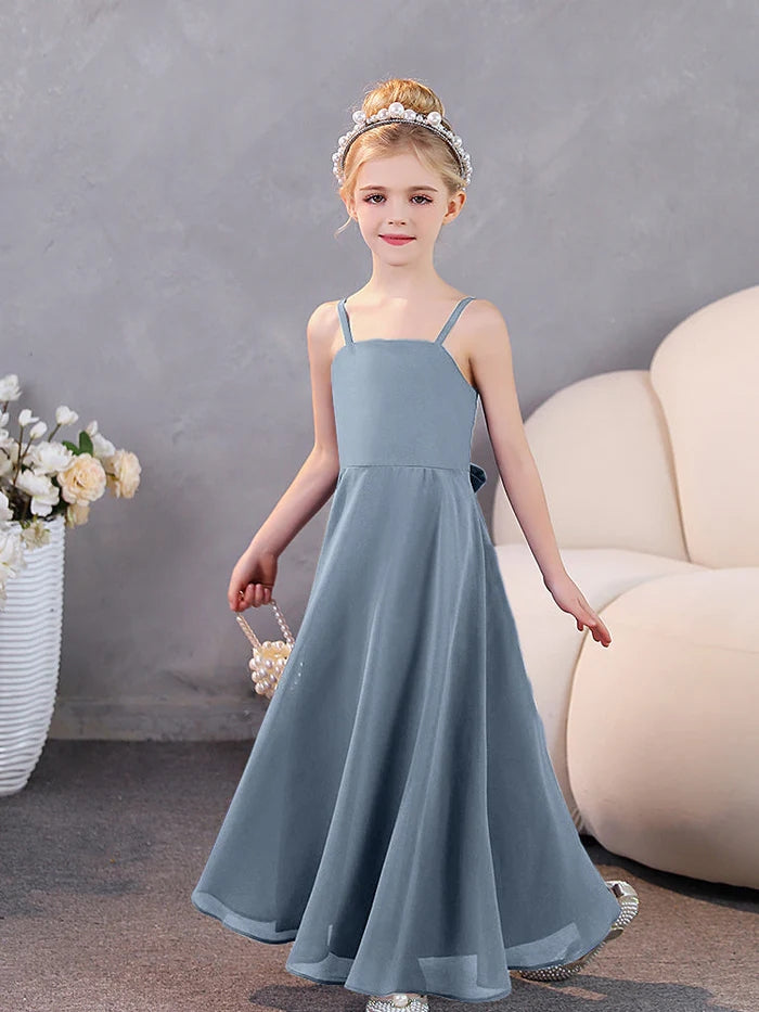 Girls Dresses Simple Chiffon Floor-Length Junior Bridesmaid Dresses Girls Gidiondress