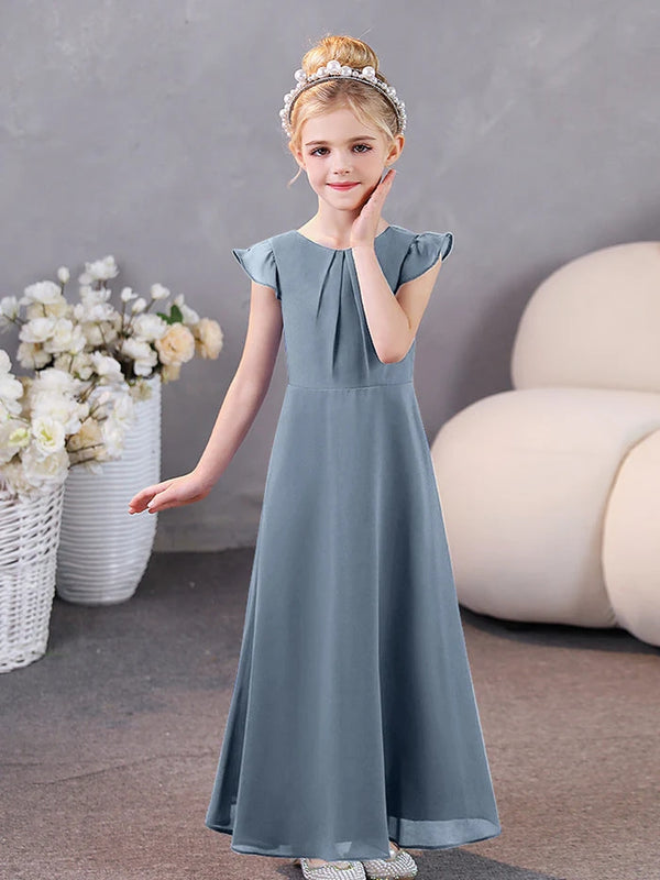 Girls Dresses Junior Bridesmaid Dress Chiffon Floor-Length Party Dresses Girls Gidiondress