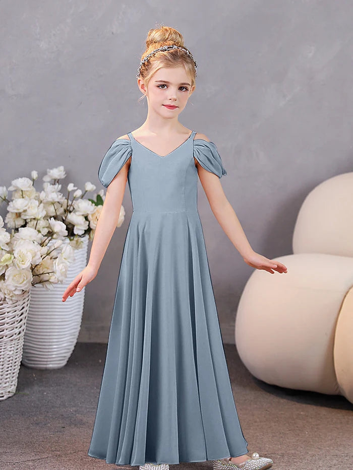 Girls Birthday Dresses Chiffon Floor-Length Junior Bridesmaid Dress/Party Dresses Girls Gidiondress