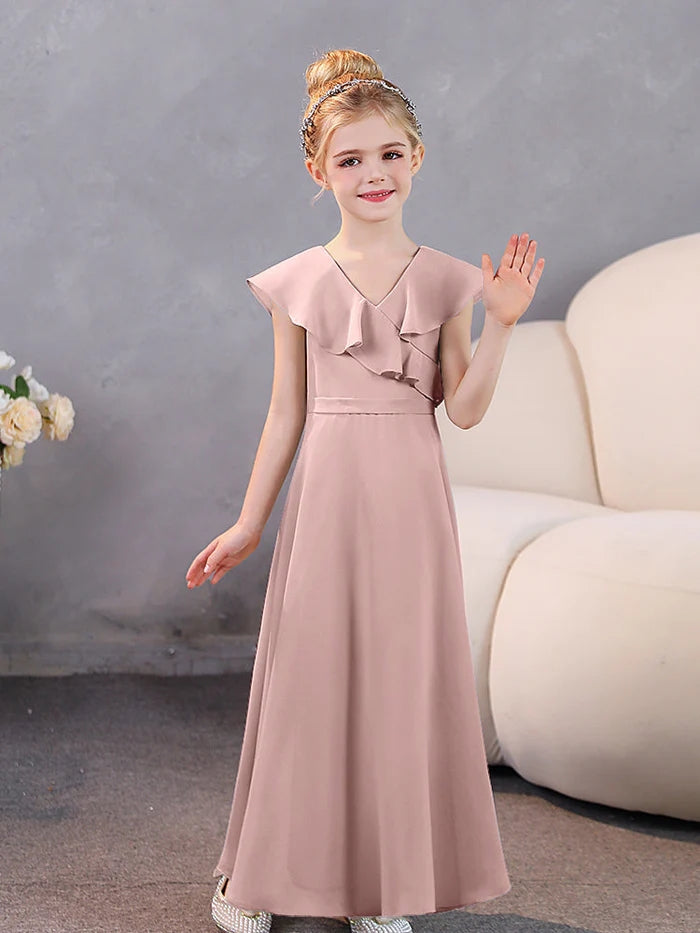 Girls Dresses Chiffon Floor-Length Junior Bridesmaid Dress Jr Dresses Girls Gidiondress