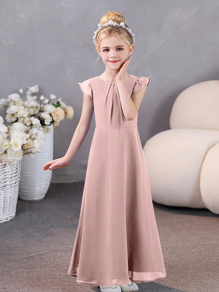 Girls Dresses Junior Bridesmaid Dress Chiffon Floor-Length Party Dresses Girls Gidiondress