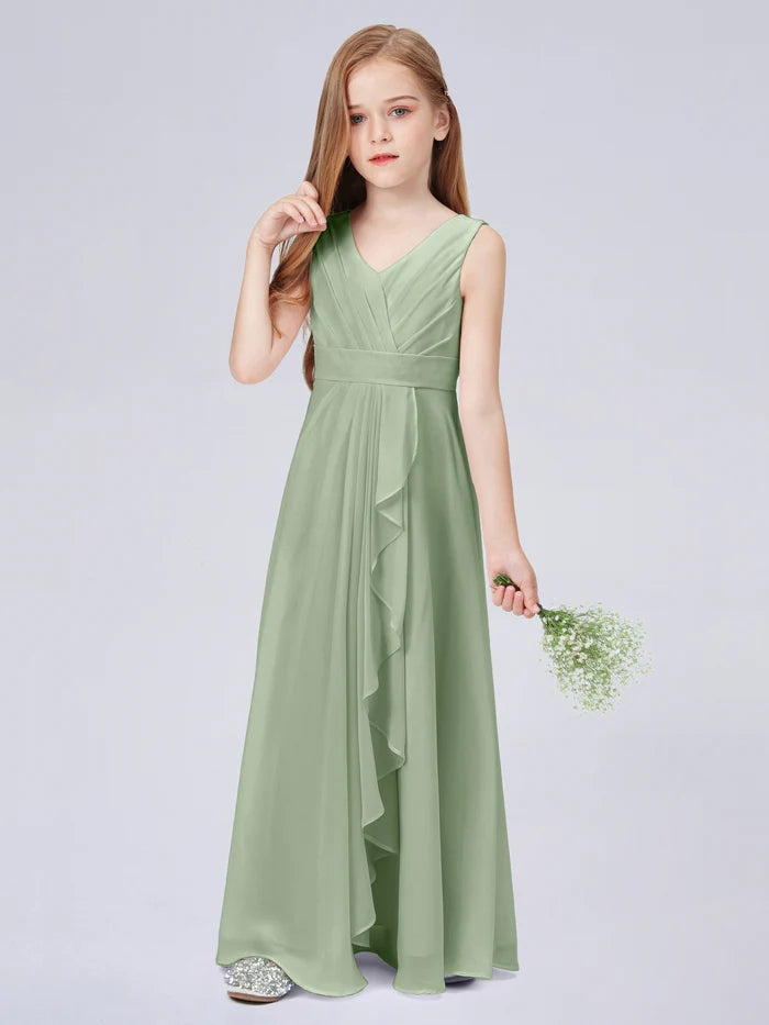 Chiffon Junior Bridesmaid Dress For Children Pageant Wedding Festivity Celebration Pageant Birthday Evening Party Ball Girls Gidiondress
