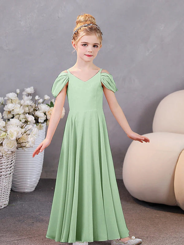 Girls Birthday Dresses Chiffon Floor-Length Junior Bridesmaid Dress/Party Dresses Girls Gidiondress