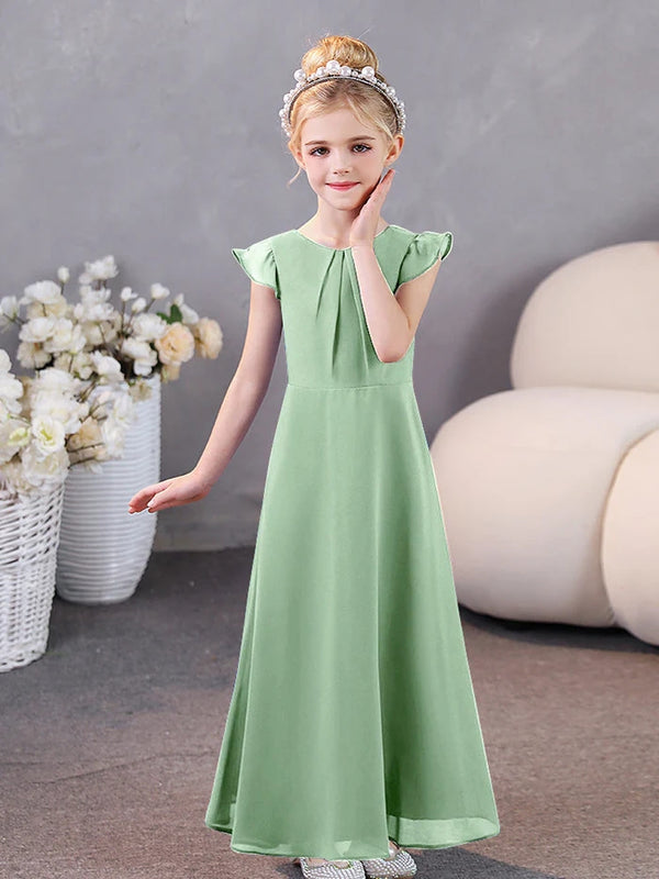 Girls Dresses Junior Bridesmaid Dress Chiffon Floor-Length Party Dresses Girls Gidiondress