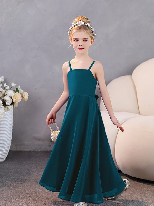 Girls Dresses Simple Chiffon Floor-Length Junior Bridesmaid Dress Girls Gidiondress