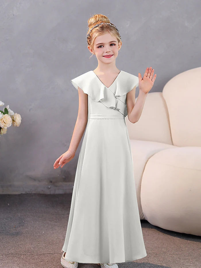 Girls Dresses Chiffon Floor-Length Junior Bridesmaid Dress Jr Dresses Girls Gidiondress