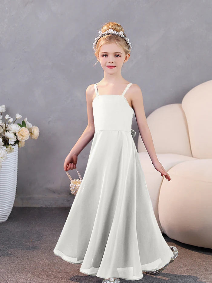 Girls Dresses Simple Chiffon Floor-Length Junior Bridesmaid Dresses Girls Gidiondress