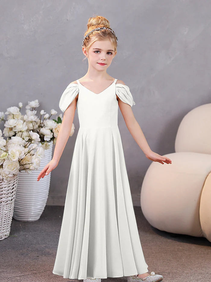 Girls Birthday Dresses Chiffon Floor-Length Junior Bridesmaid Dress/Party Dresses Girls Gidiondress