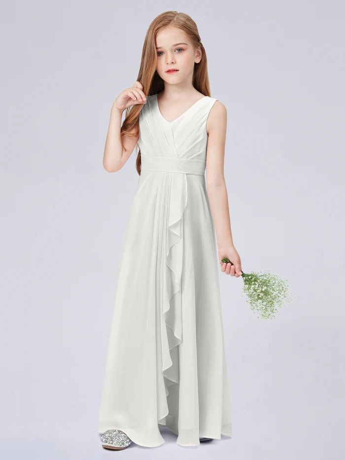 Chiffon Junior Bridesmaid Dress For Children Pageant Wedding Festivity Celebration Pageant Birthday Evening Party Ball Girls Gidiondress