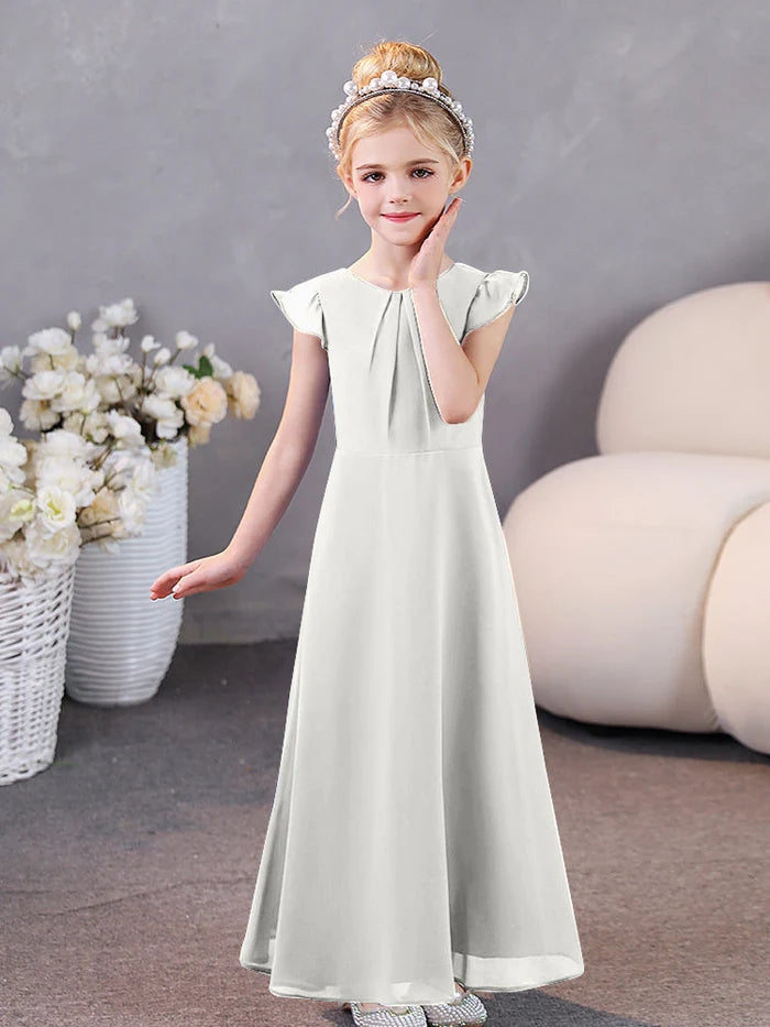 Girls Dresses Junior Bridesmaid Dress Chiffon Floor-Length Party Dresses Girls Gidiondress