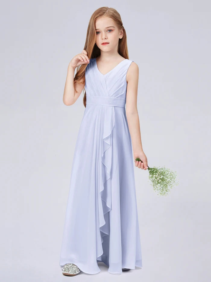 Chiffon Junior Bridesmaid Dress For Children Pageant Wedding Festivity Celebration Pageant Birthday Evening Party Ball Girls Gidiondress