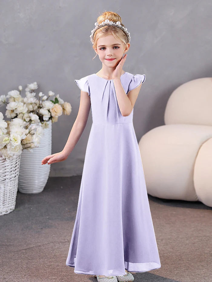 Girls Dresses Junior Bridesmaid Dress Chiffon Floor-Length Party Dresses Girls Gidiondress