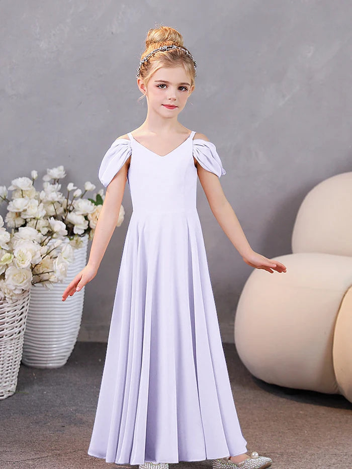 Girls Birthday Dresses Chiffon Floor-Length Junior Bridesmaid Dress/Party Dresses Girls Gidiondress