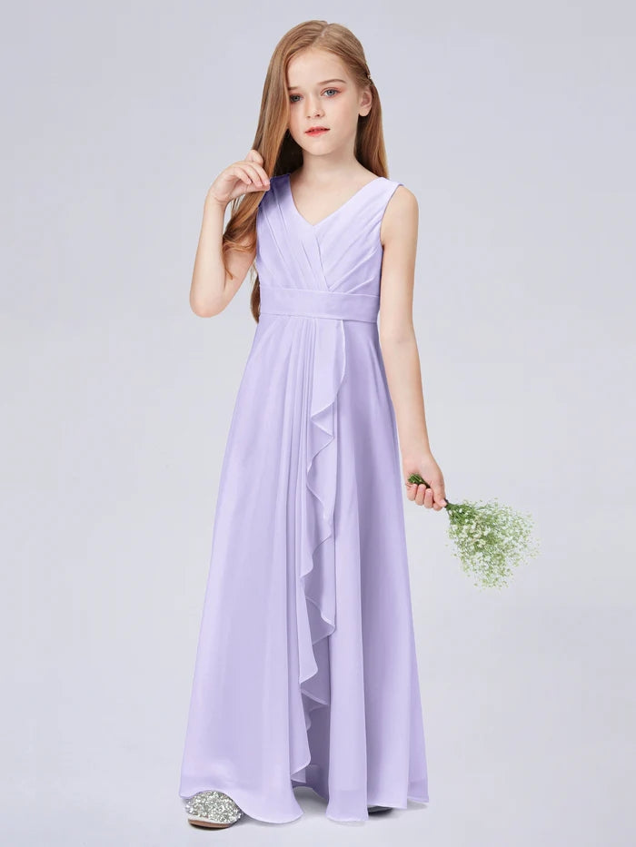 Chiffon Junior Bridesmaid Dress For Children Pageant Wedding Festivity Celebration Pageant Birthday Evening Party Ball Girls Gidiondress