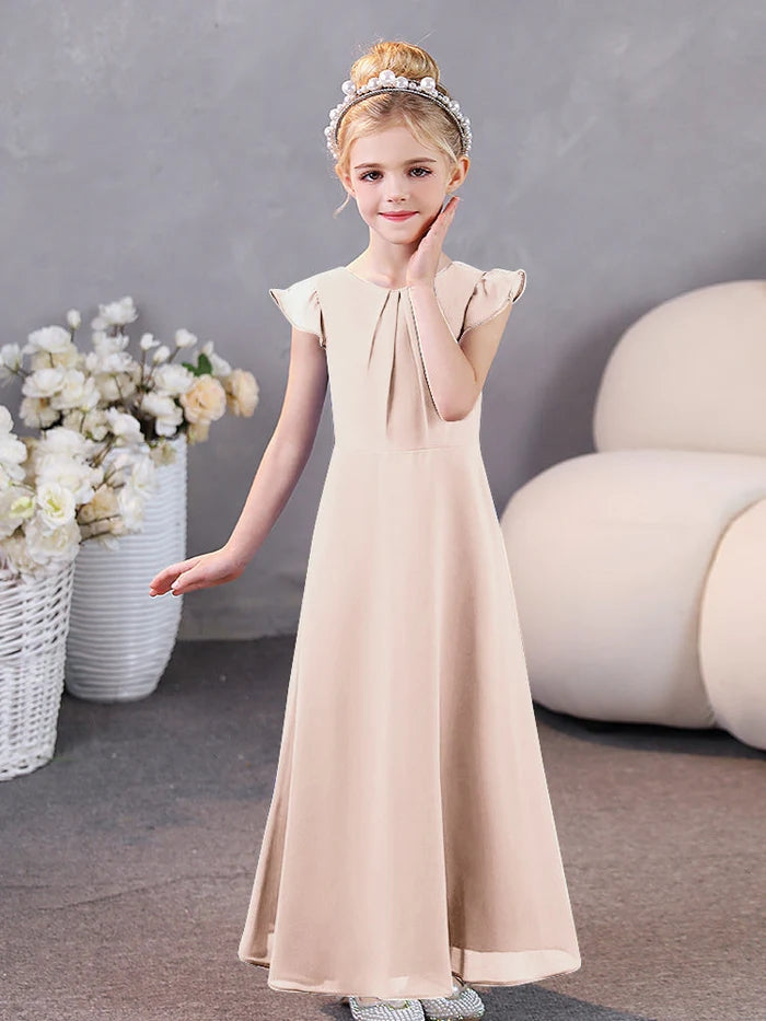 Girls Dresses Junior Bridesmaid Dress Chiffon Floor-Length Party Dresses Girls Gidiondress
