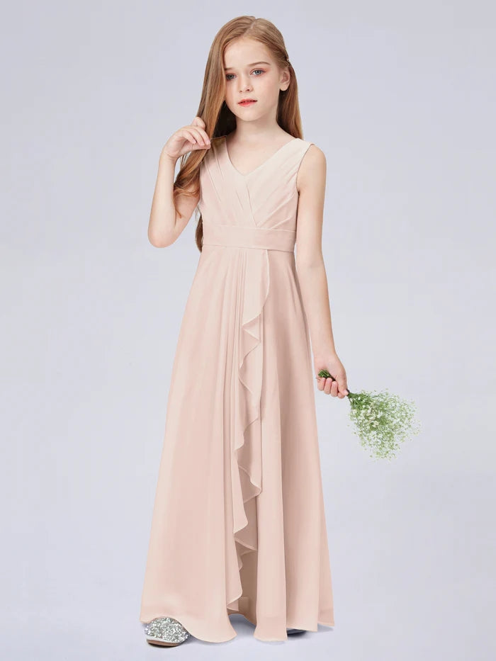 Chiffon Junior Bridesmaid Dress For Children Pageant Wedding Festivity Celebration Pageant Birthday Evening Party Ball Girls Gidiondress