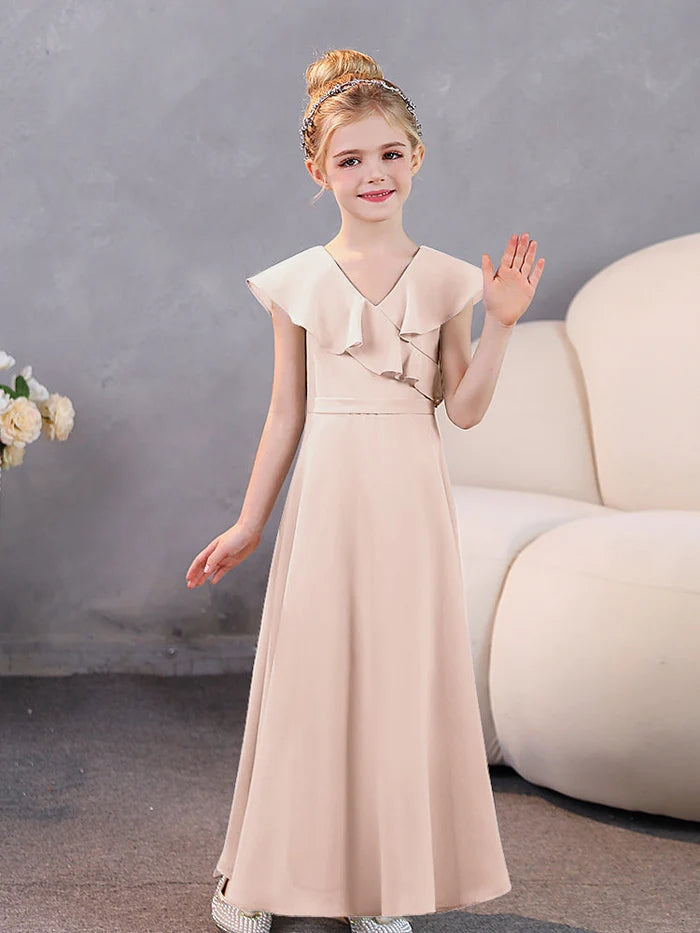 Girls Dresses Chiffon Floor-Length Junior Bridesmaid Dress Jr Dresses Girls Gidiondress