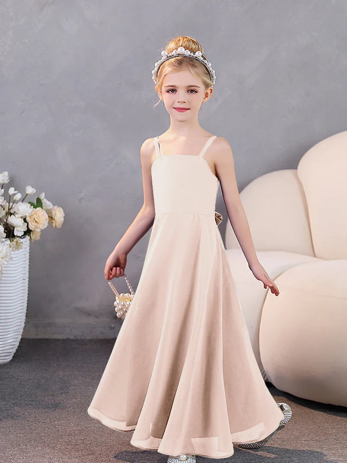 Girls Dresses Simple Chiffon Floor-Length Junior Bridesmaid Dresses Girls Gidiondress
